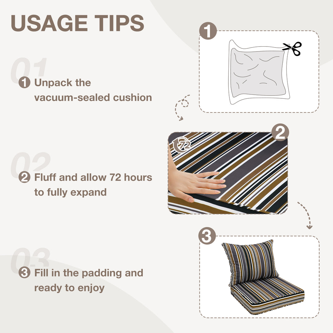 COOS BAY Deep Seat Patio Chair Cushions, 1 Pack