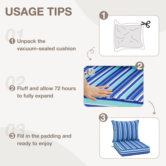 COOS BAY Deep Seat Patio Chair Cushions, 1 Pack