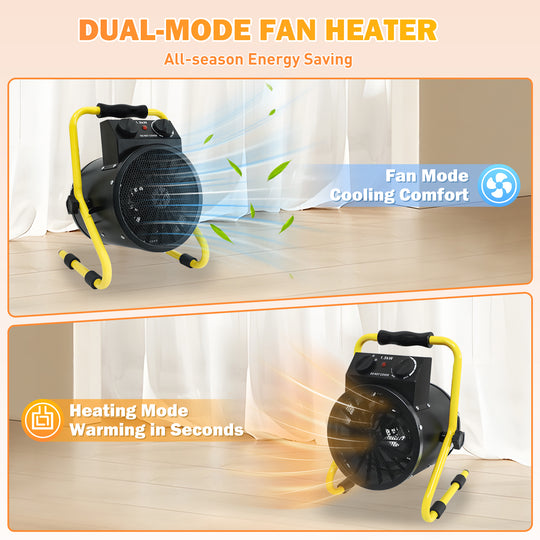 COOS BAY 1500W Radiant Spot Heater with Thermostat, 1/2 Pack, Black