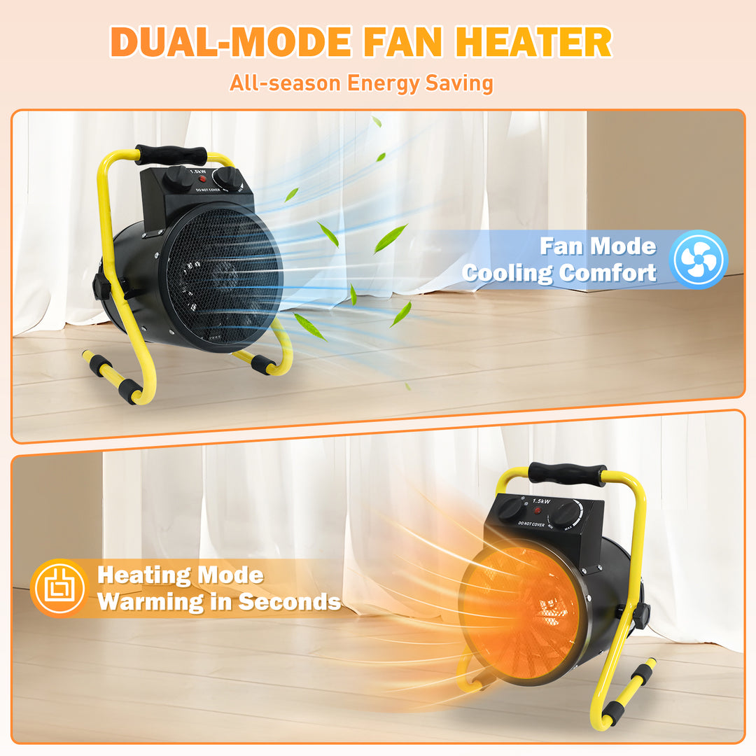 COOS BAY 1500W Portable Electric Space Heater, 1/2 Pack, Black