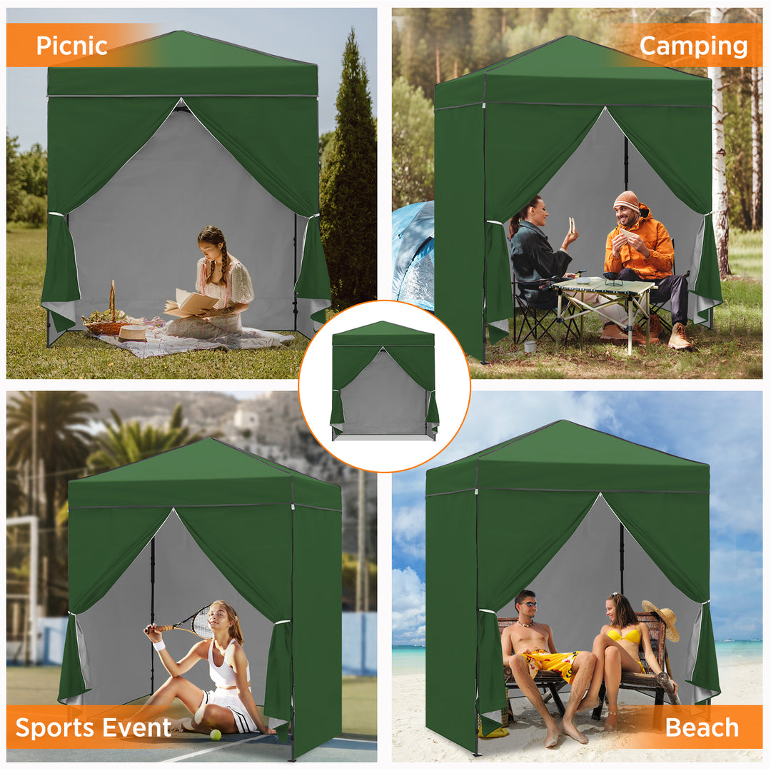 COOS BAY Pop Up Canopy Tent 6x4 with Four Removable Sun Walls