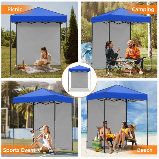 COOS BAY Pop Up Canopy Tent 6x4 with One Removable Sun Wall
