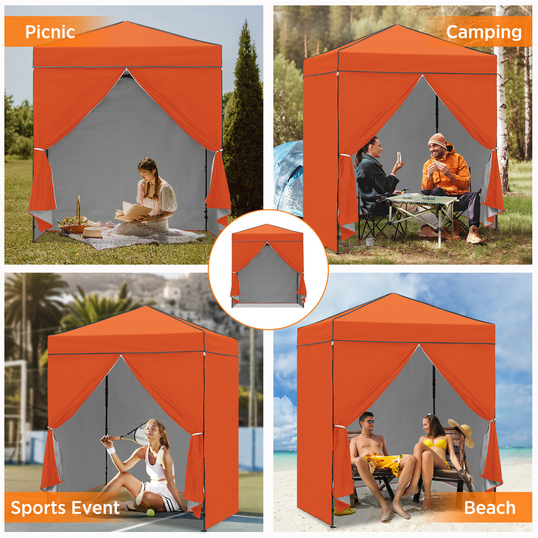 COOS BAY Pop Up Canopy Tent 6x4 with Four Removable Sun Walls