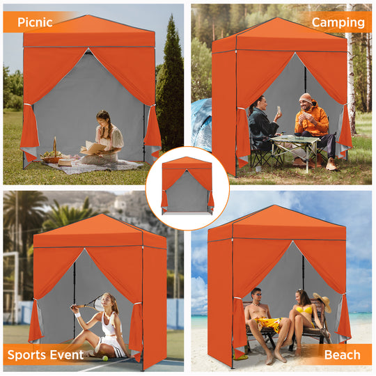 COOS BAY Pop Up Canopy Tent 6x4 with Four Removable Sun Walls