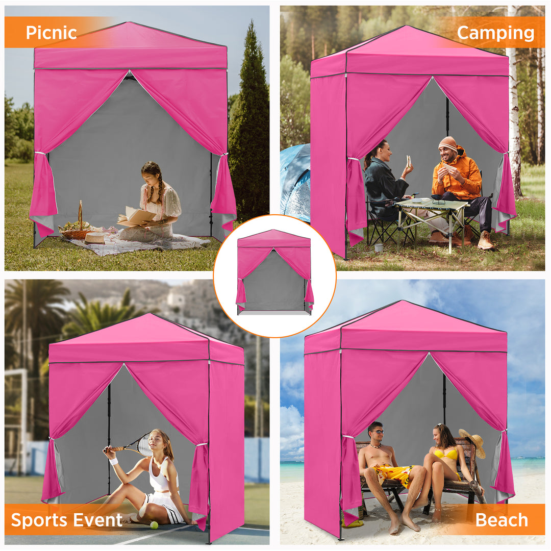 COOS BAY Pop Up Canopy Tent 6x4 with Four Removable Sun Walls