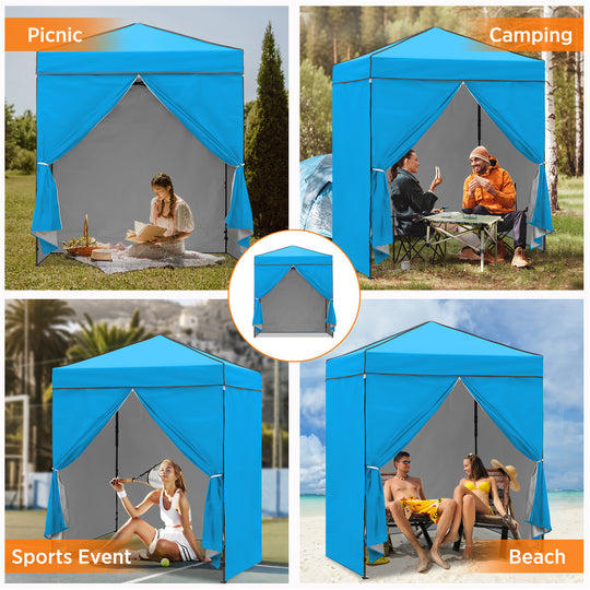 COOS BAY Pop Up Canopy Tent 6x4 with Four Removable Sun Walls