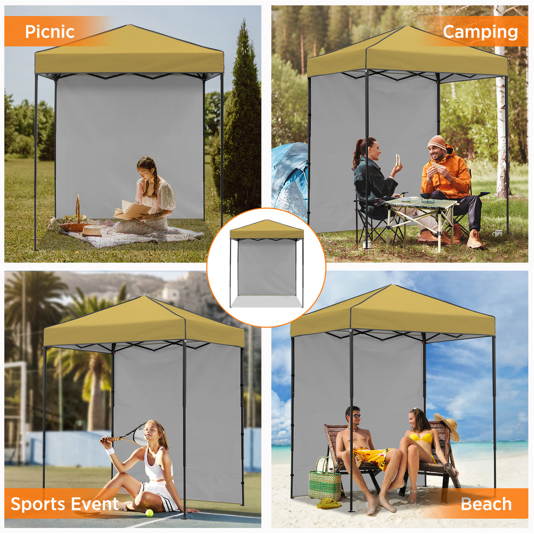 COOS BAY Pop Up Canopy Tent 6x4 with One Removable Sun Wall