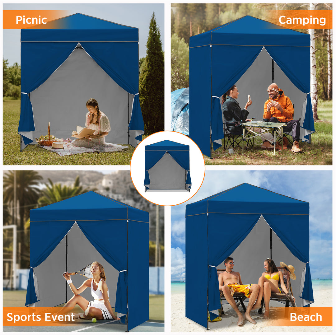 COOS BAY Pop Up Canopy Tent 6x4 with Four Removable Sun Walls