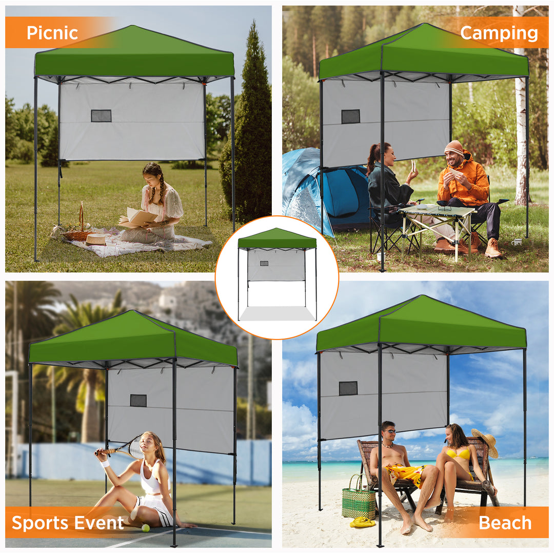 COOS BAY Pop Up Canopy Tent 6x4 with Adjustable Sun Wall
