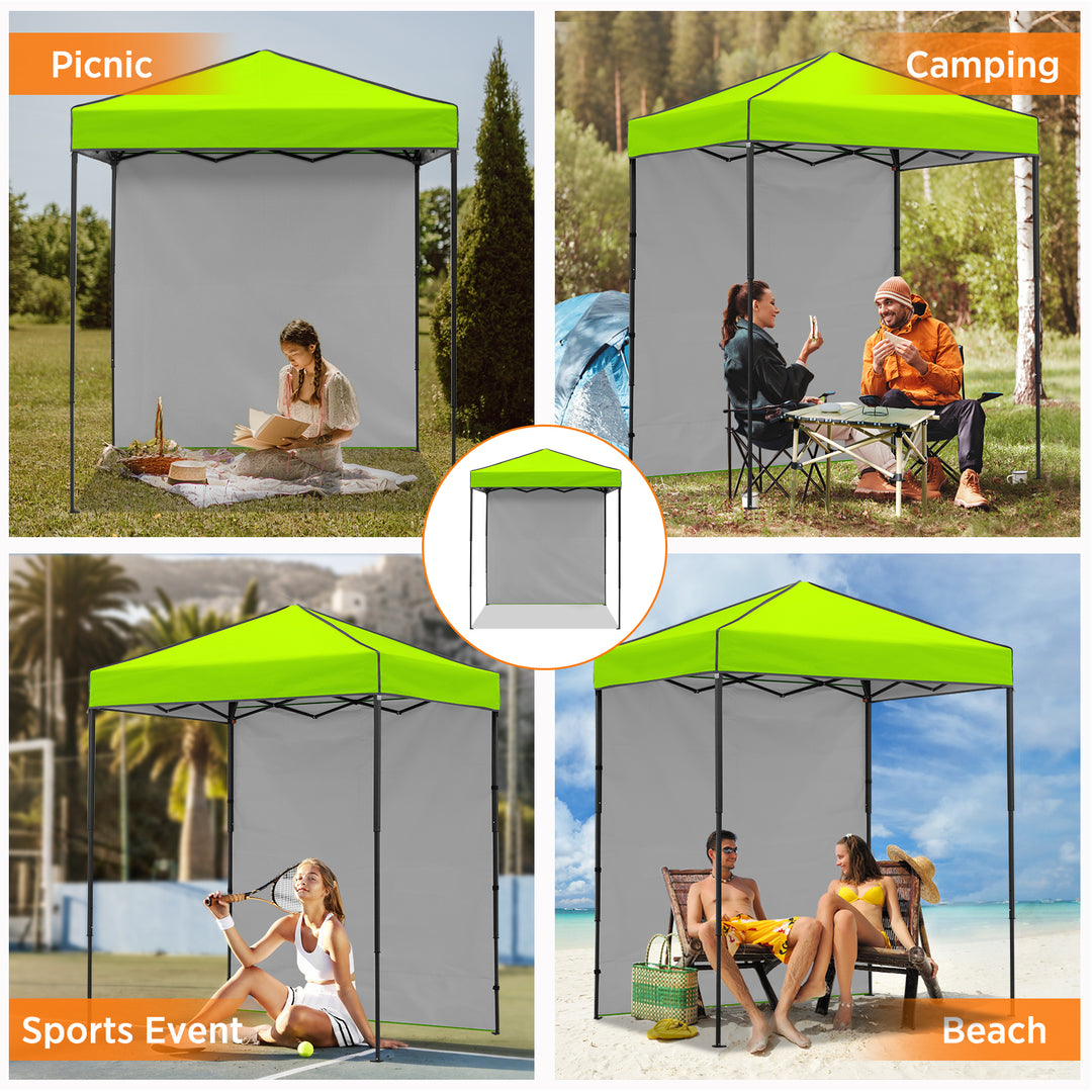 COOS BAY Pop Up Canopy Tent 6x4 with One Removable Sun Wall