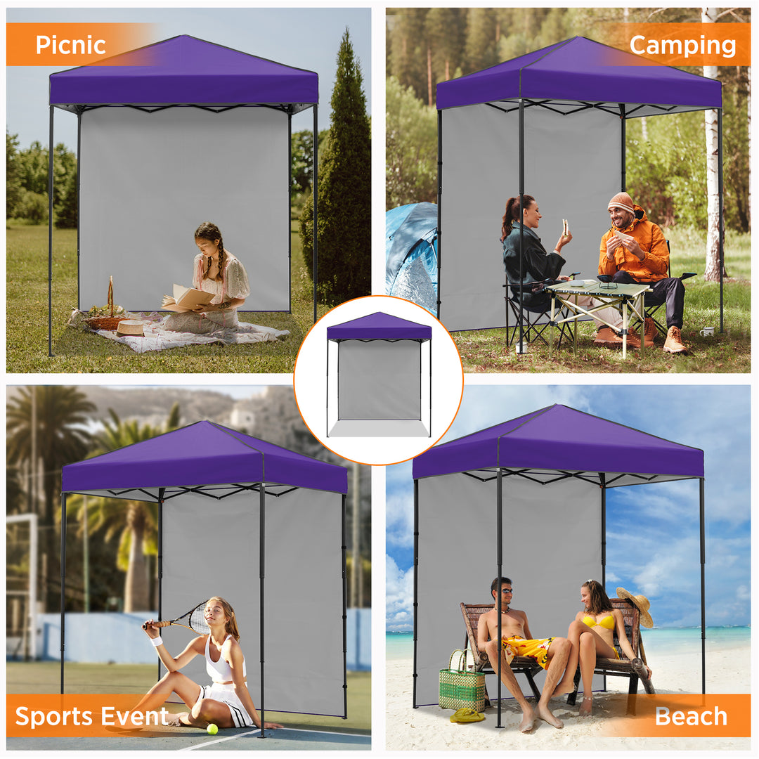 COOS BAY Pop Up Canopy Tent 6x4 with One Removable Sun Wall