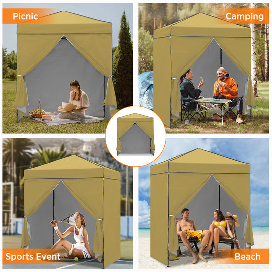 COOS BAY Pop Up Canopy Tent 6x4 with Four Removable Sun Walls