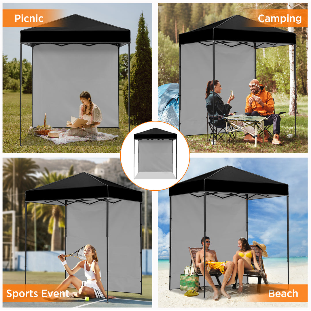 COOS BAY Pop Up Canopy Tent 6x4 with One Removable Sun Wall