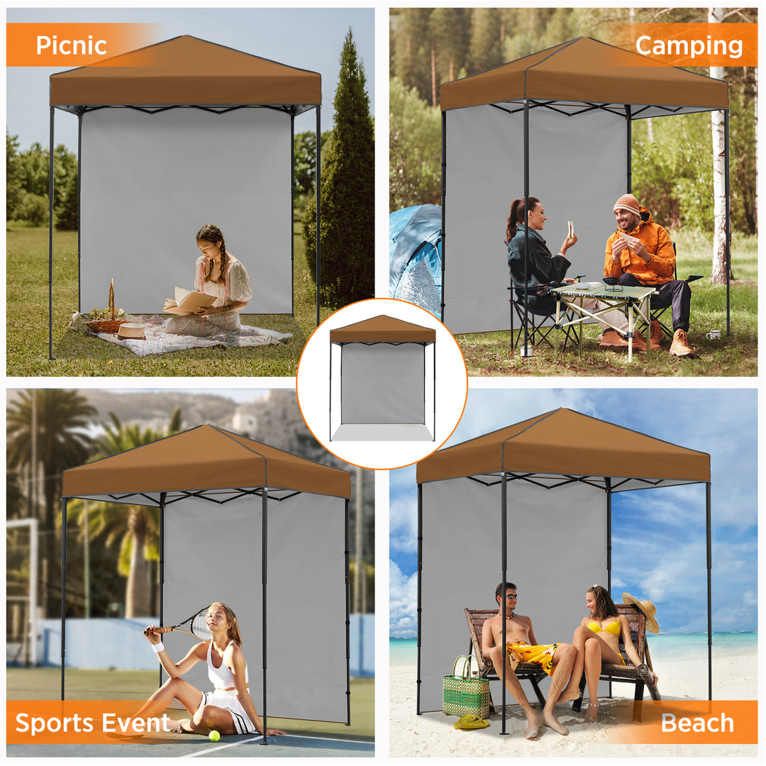 COOS BAY Pop Up Canopy Tent 6x4 with One Removable Sun Wall