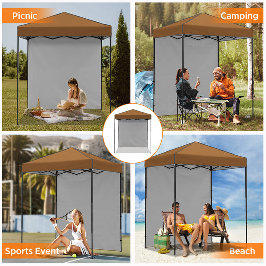COOS BAY Pop Up Canopy Tent 6x4 with One Removable Sun Wall