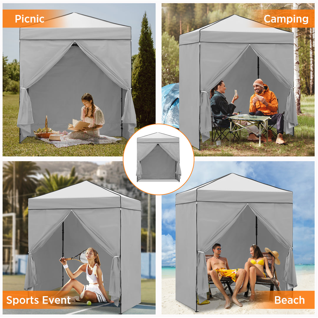 COOS BAY Pop Up Canopy Tent 6x4 with Four Removable Sun Walls
