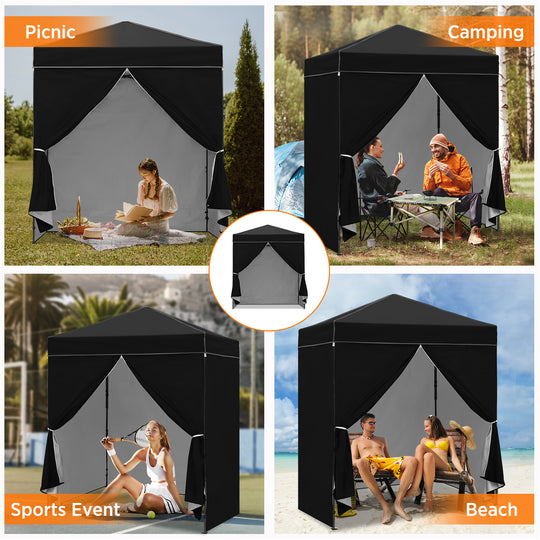 COOS BAY Pop Up Canopy Tent 6x4 with Four Removable Sun Walls