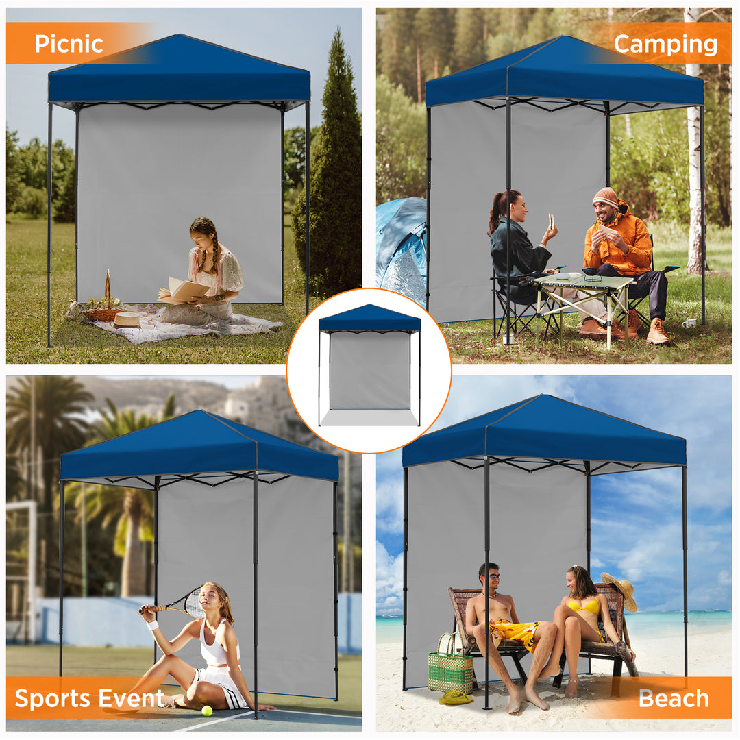COOS BAY Pop Up Canopy Tent 6x4 with One Removable Sun Wall