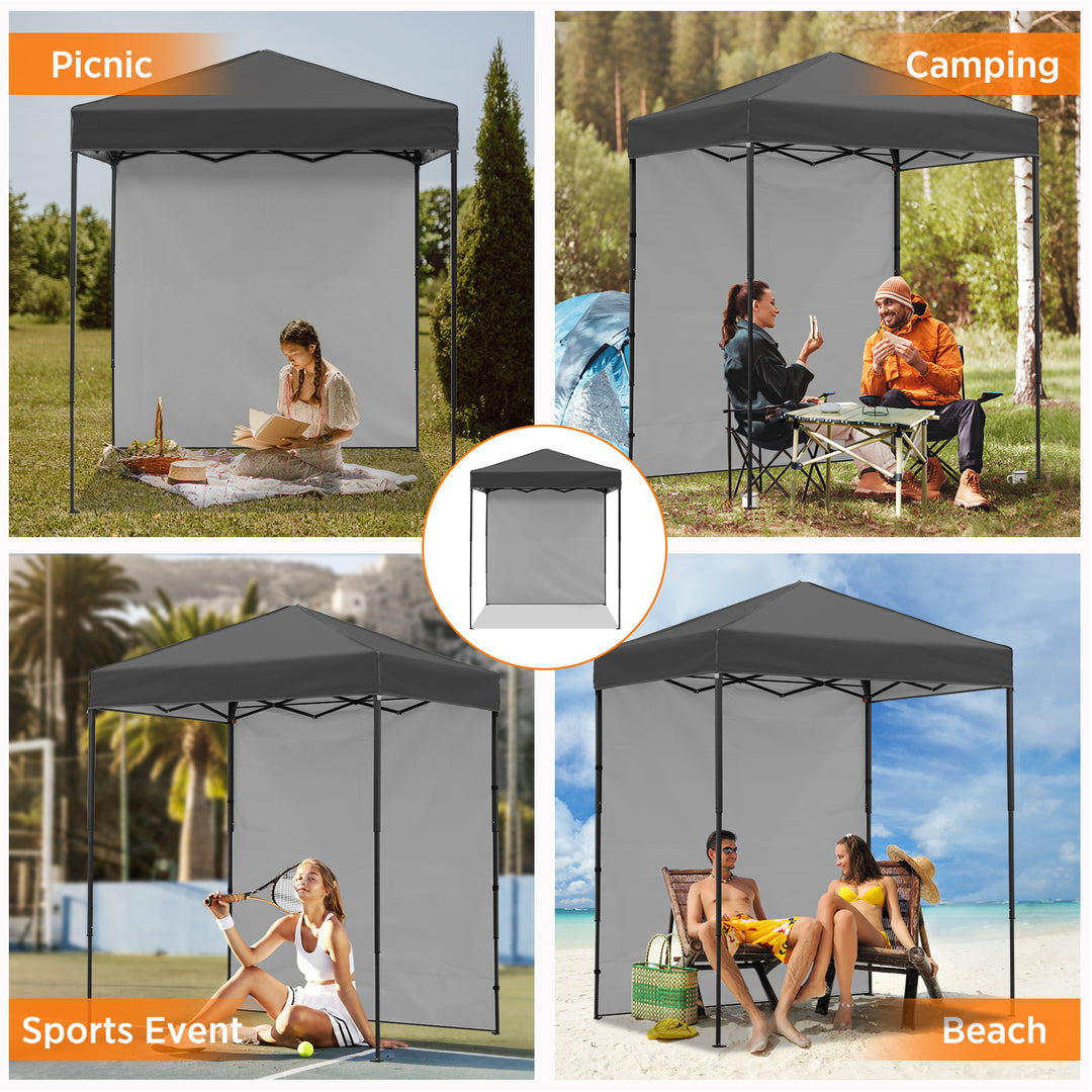 COOS BAY Pop Up Canopy Tent 6x4 with One Removable Sun Wall