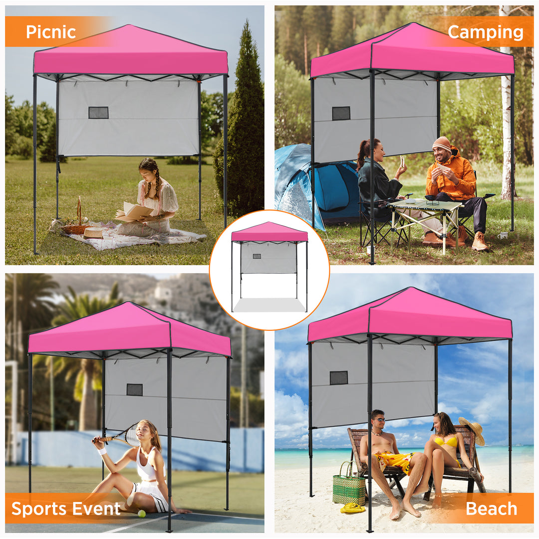 COOS BAY Pop Up Canopy Tent 6x4 with Adjustable Sun Wall