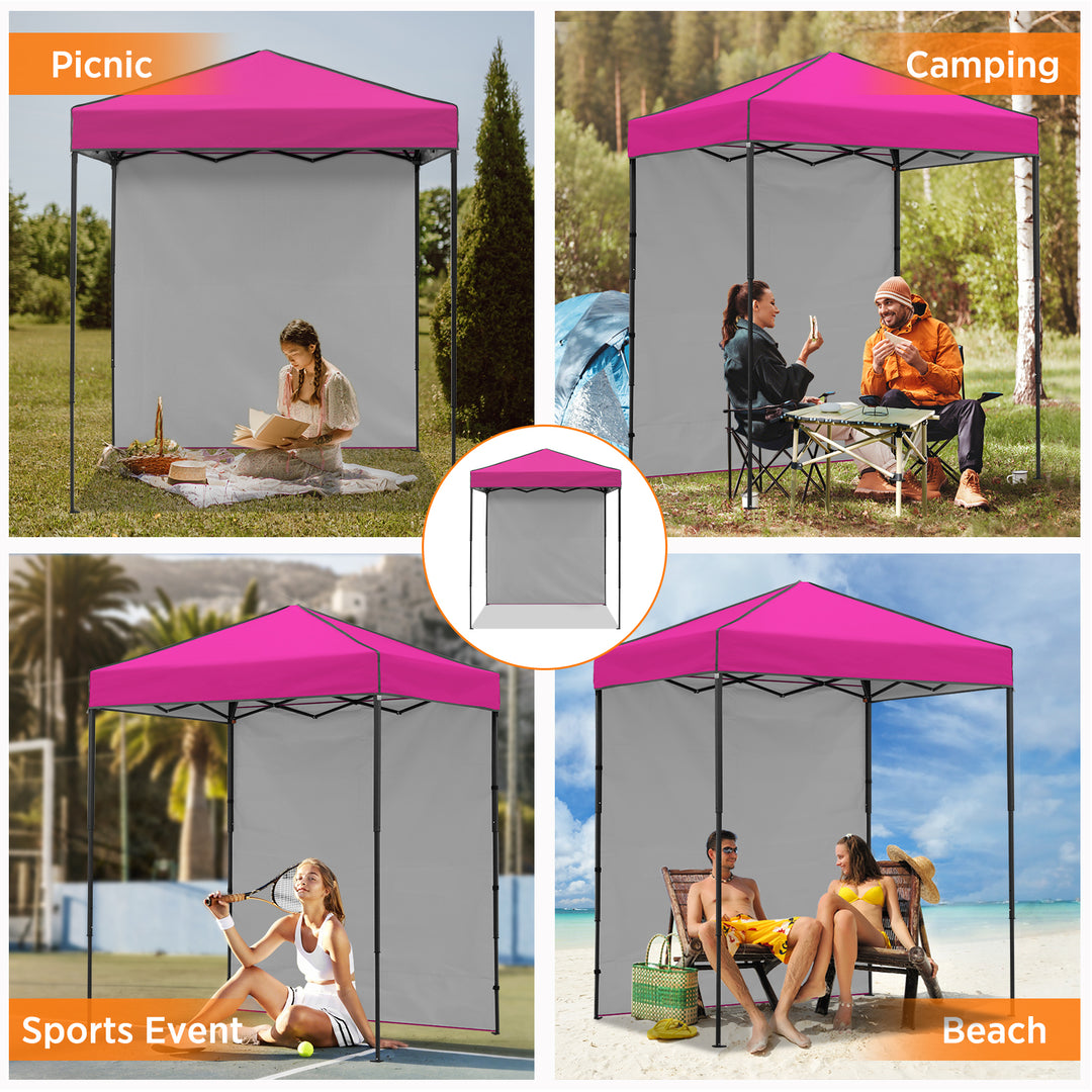 COOS BAY Pop Up Canopy Tent 6x4 with One Removable Sun Wall
