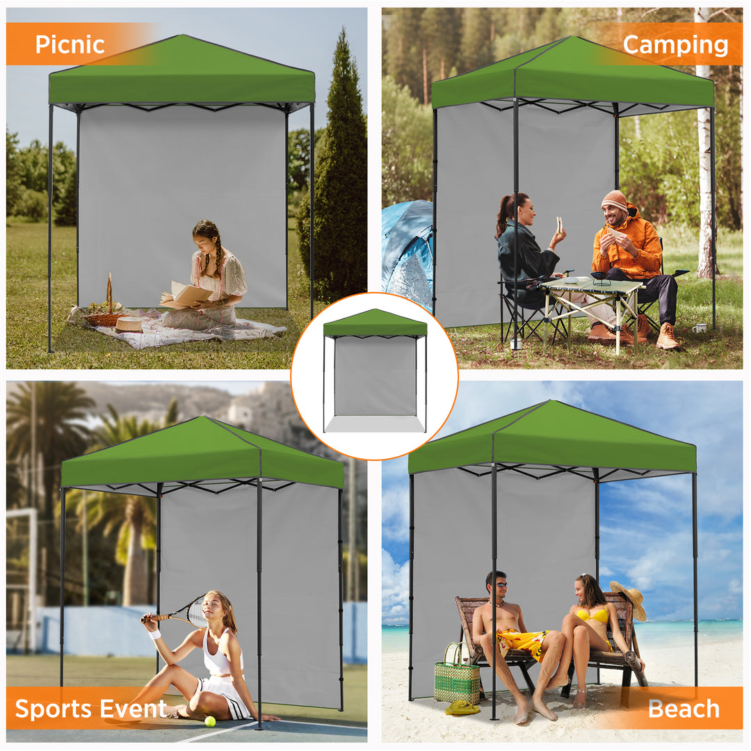 COOS BAY Pop Up Canopy Tent 6x4 with One Removable Sun Wall