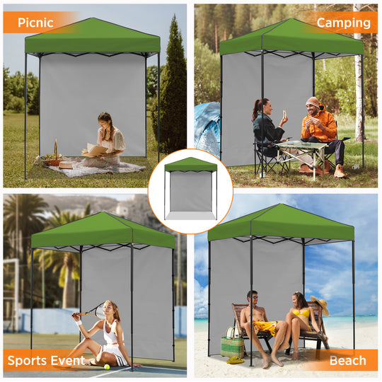 COOS BAY Pop Up Canopy Tent 6x4 with One Removable Sun Wall