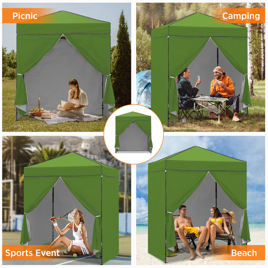 COOS BAY Pop Up Canopy Tent 6x4 with Four Removable Sun Walls