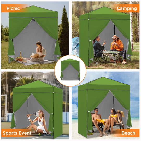 COOS BAY Pop Up Canopy Tent 6x4 with Four Removable Sun Walls
