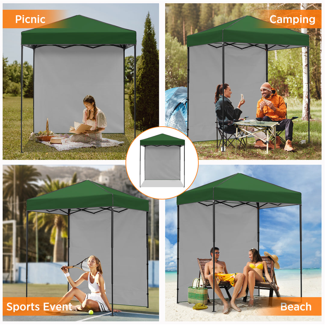 COOS BAY Pop Up Canopy Tent 6x4 with One Removable Sun Wall
