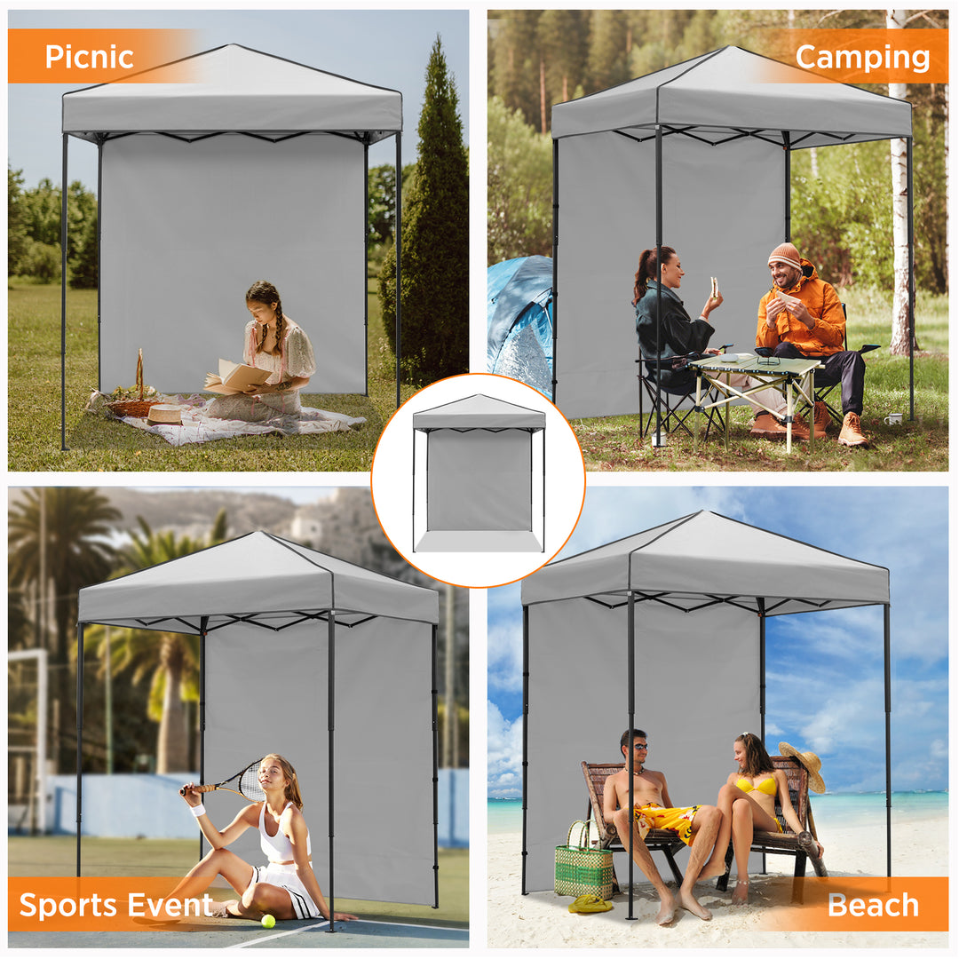 COOS BAY Pop Up Canopy Tent 6x4 with One Removable Sun Wall