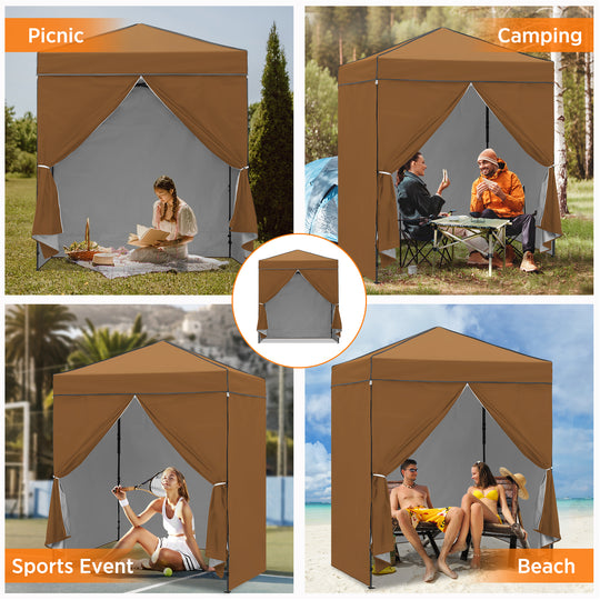 COOS BAY Pop Up Canopy Tent 6x4 with Four Removable Sun Walls