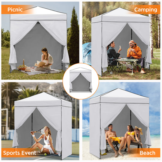COOS BAY Pop Up Canopy Tent 6x4 with Four Removable Sun Walls
