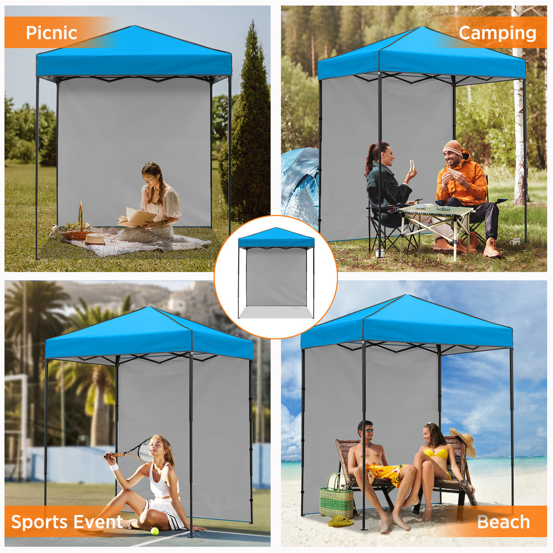 COOS BAY Pop Up Canopy Tent 6x4 with One Removable Sun Wall