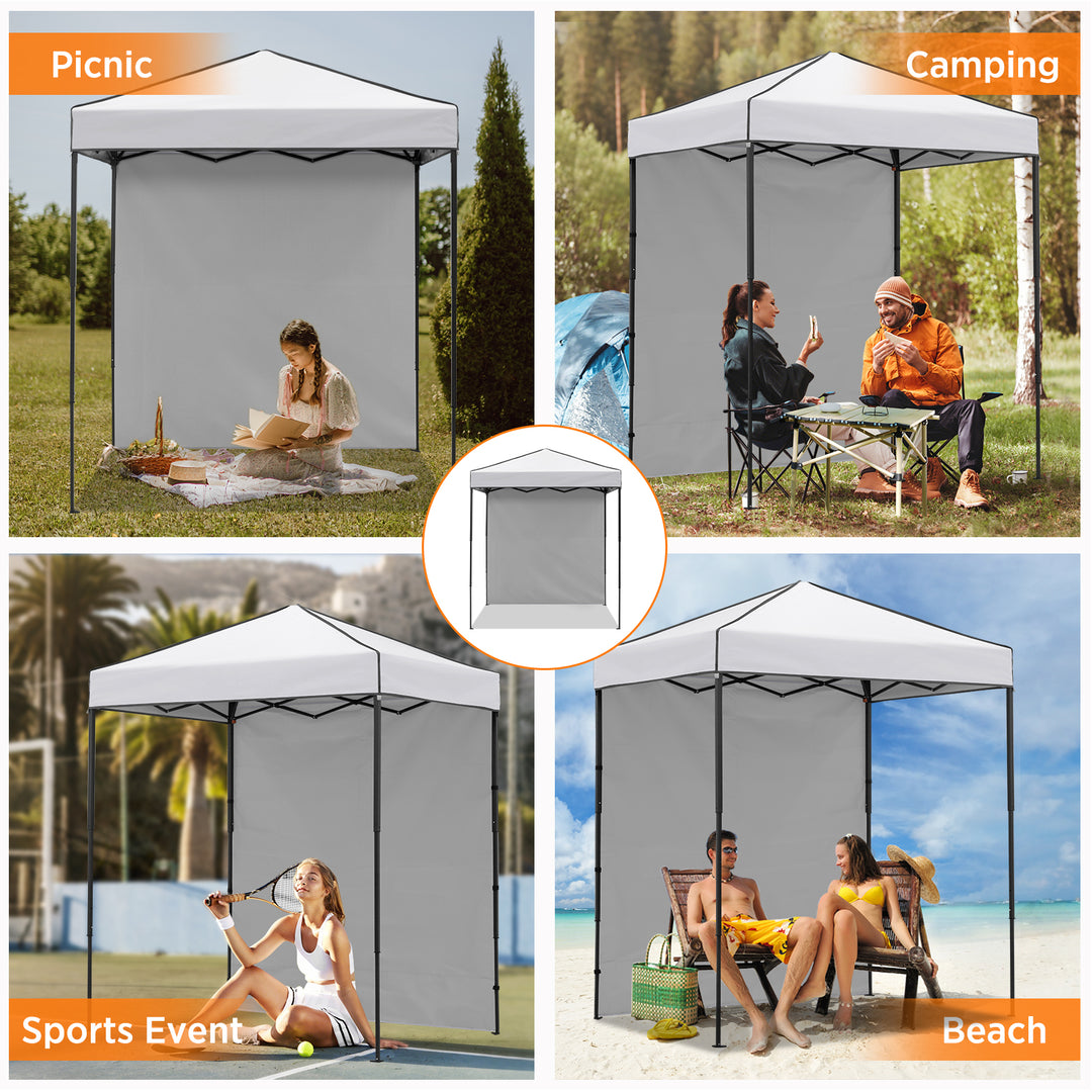 COOS BAY Pop Up Canopy Tent 6x4 with One Removable Sun Wall