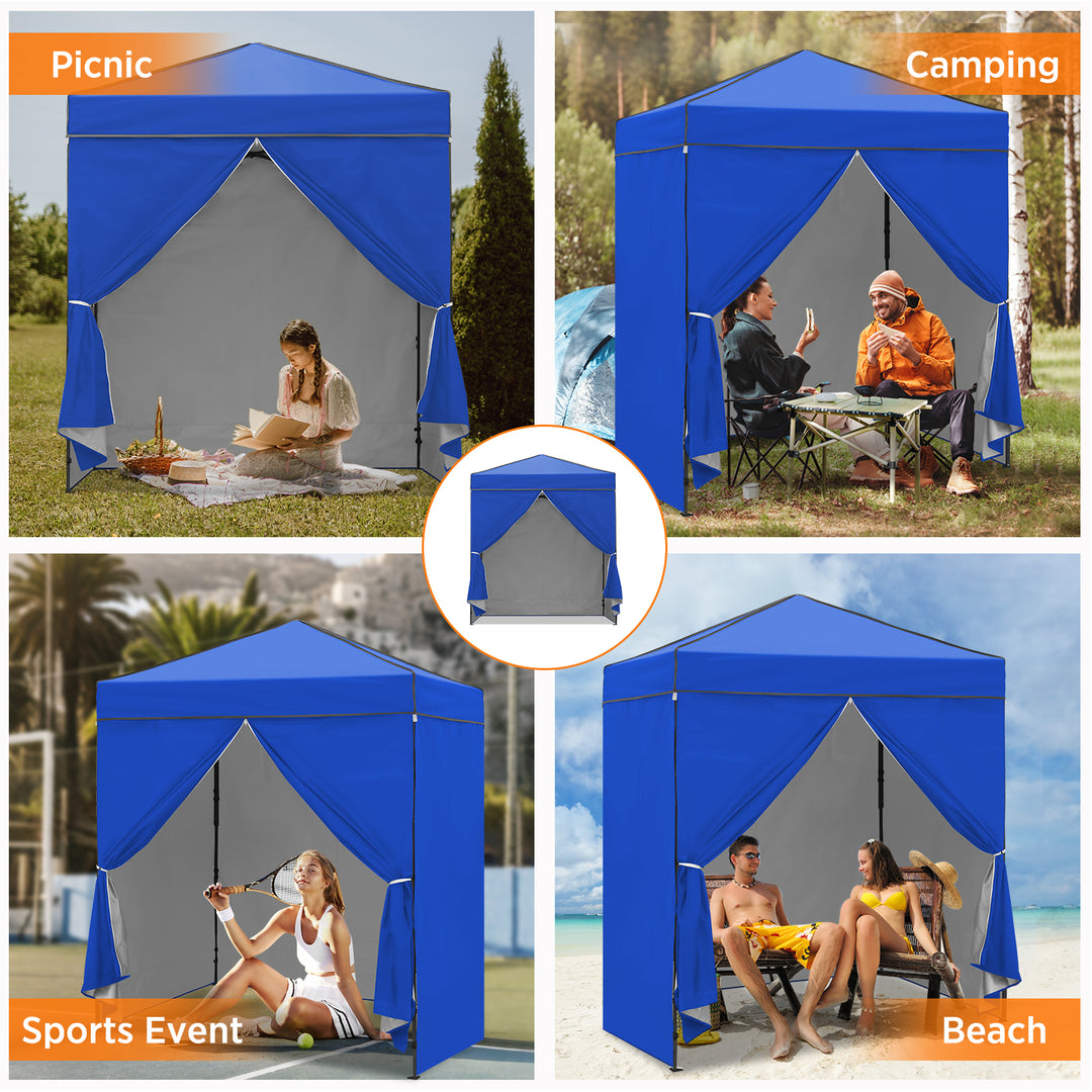 COOS BAY Pop Up Canopy Tent 6x4 with Four Removable Sun Walls