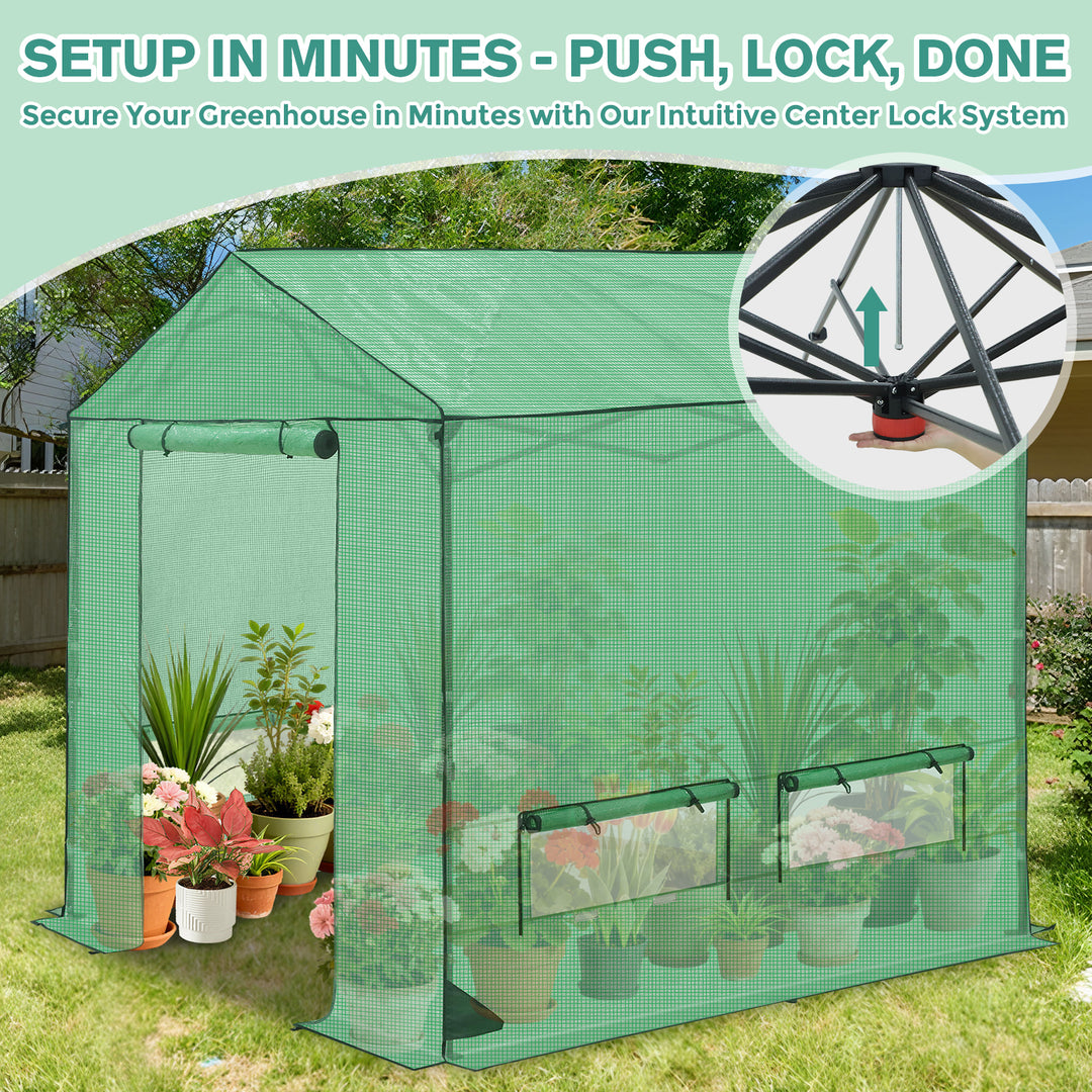 COOS BAY 6x6/ 6x8/8x8 /10x10/12x8 FT Pop Up Greenhouse with Power Access Openings