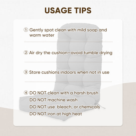 COOS BAY High Back Adirondack Chair Cushions, 49x20x5, Set of 2