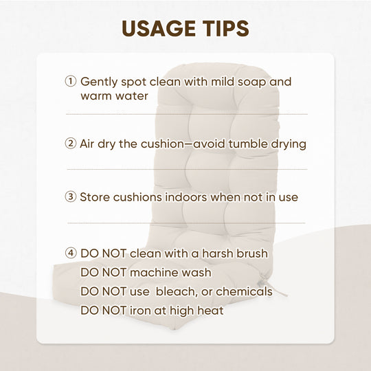 COOS BAY High Back Adirondack Chair Cushions, 49x20x5, Set of 2