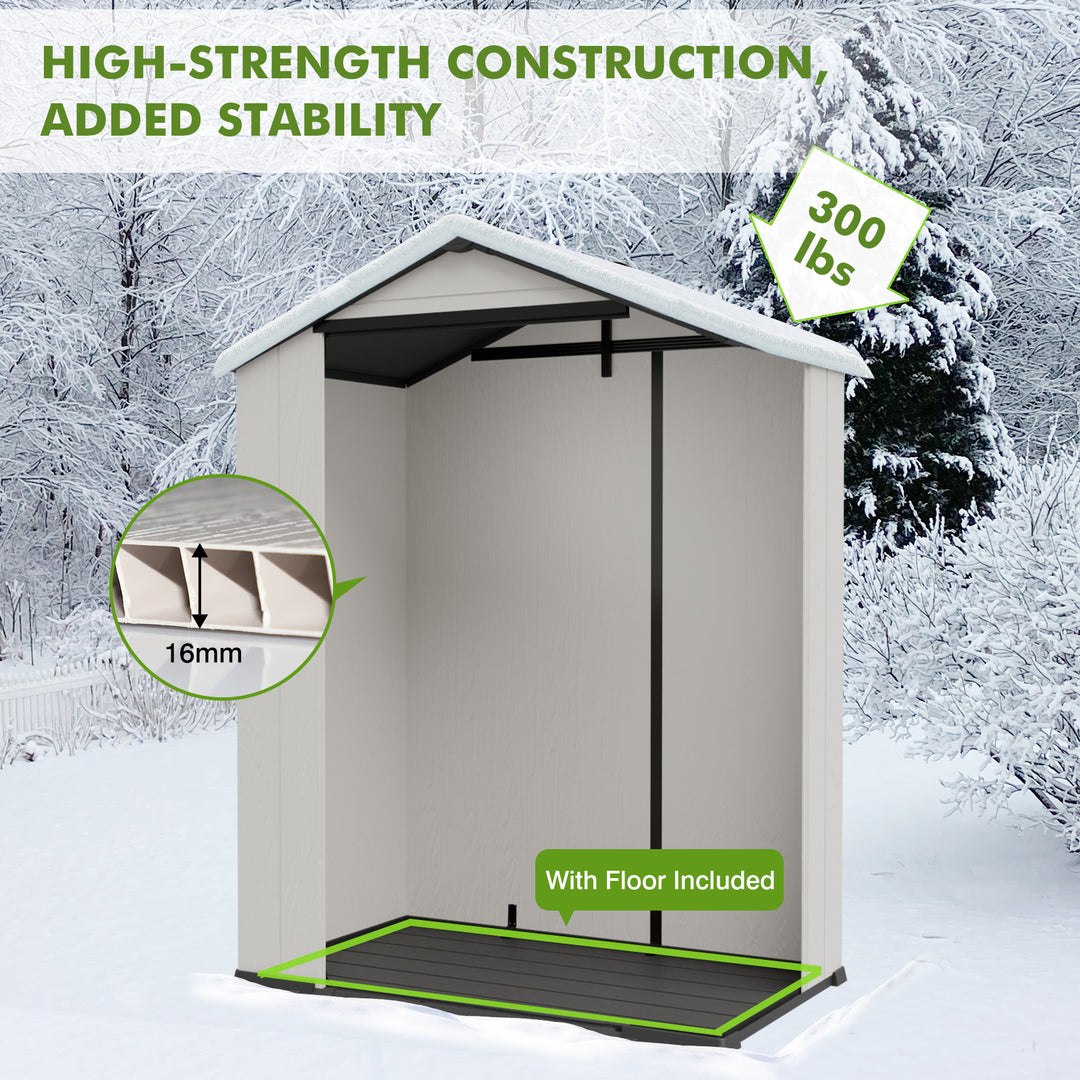 COOS BAY 8x6/8x8/5x3/6x4 Outdoor Storage Shed with Floor, Lockable Doors