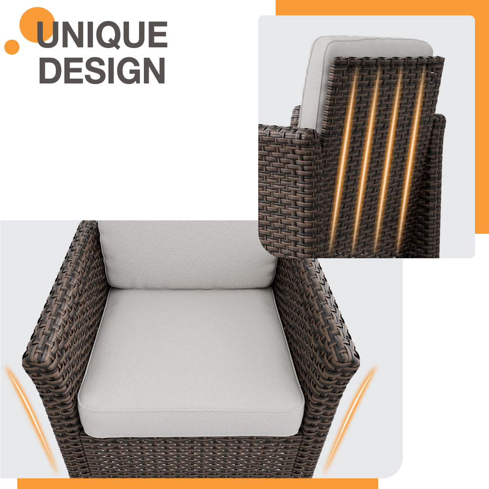COOS BAY Harbor Retreat 2 PCS Wicker Patio Chairs