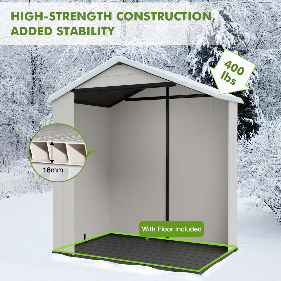 COOS BAY 8x6/8x8/5x3/6x4 Outdoor Storage Shed with Floor, Lockable Doors