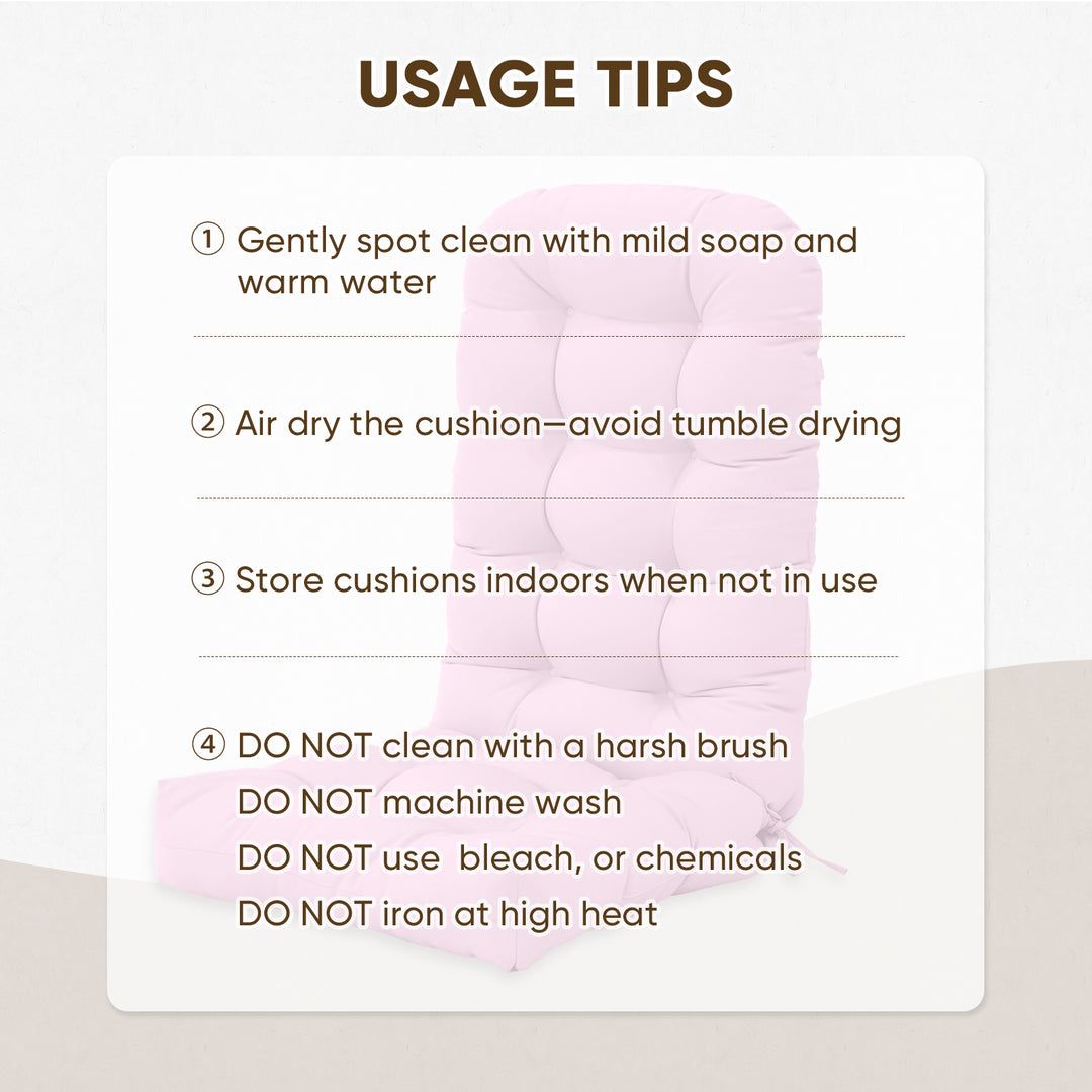 COOS BAY High Back Adirondack Chair Cushions, 49x20x5, Set of 2