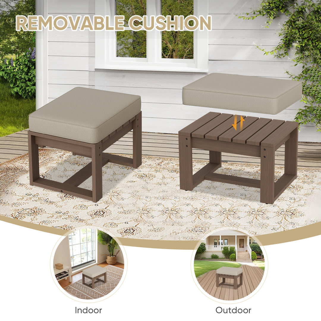 COOS BAY Natural Cedar 6 PCS Furniture Set w/ Sofa 2 Patio Chairs 2 Ottomans and Side Table