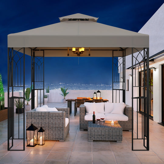 COOS BAY 8x8 Outdoor Patio Two-Tier Soft Top Gazebo