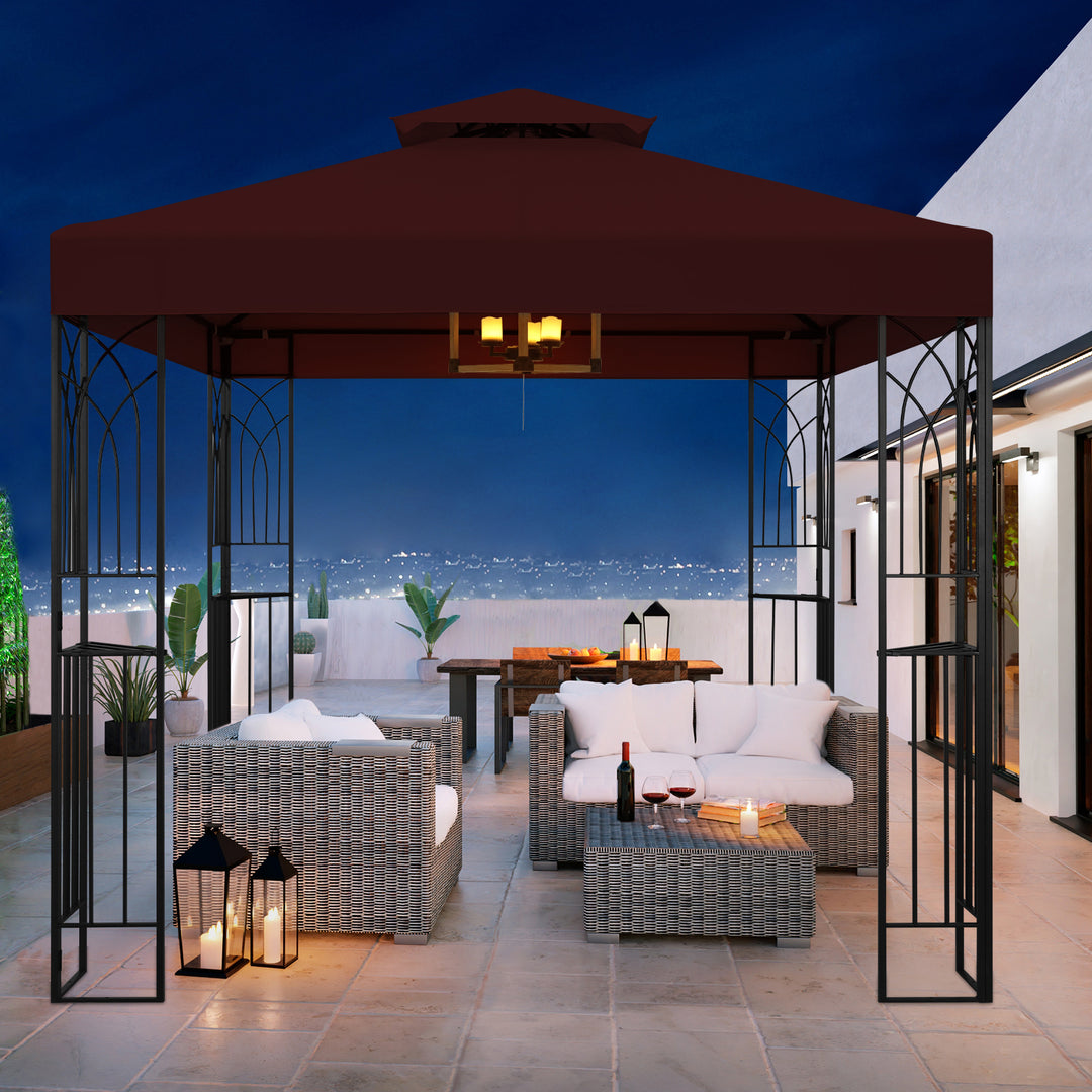 COOS BAY 8x8 Outdoor Patio Two-Tier Soft Top Gazebo