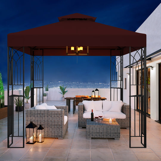 COOS BAY 8x8 Outdoor Patio Two-Tier Soft Top Gazebo