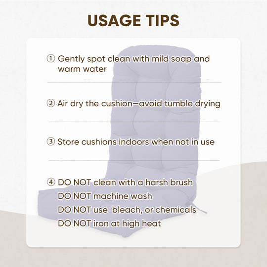 COOS BAY High Back Adirondack Chair Cushions, 49x20x5, Set of 2