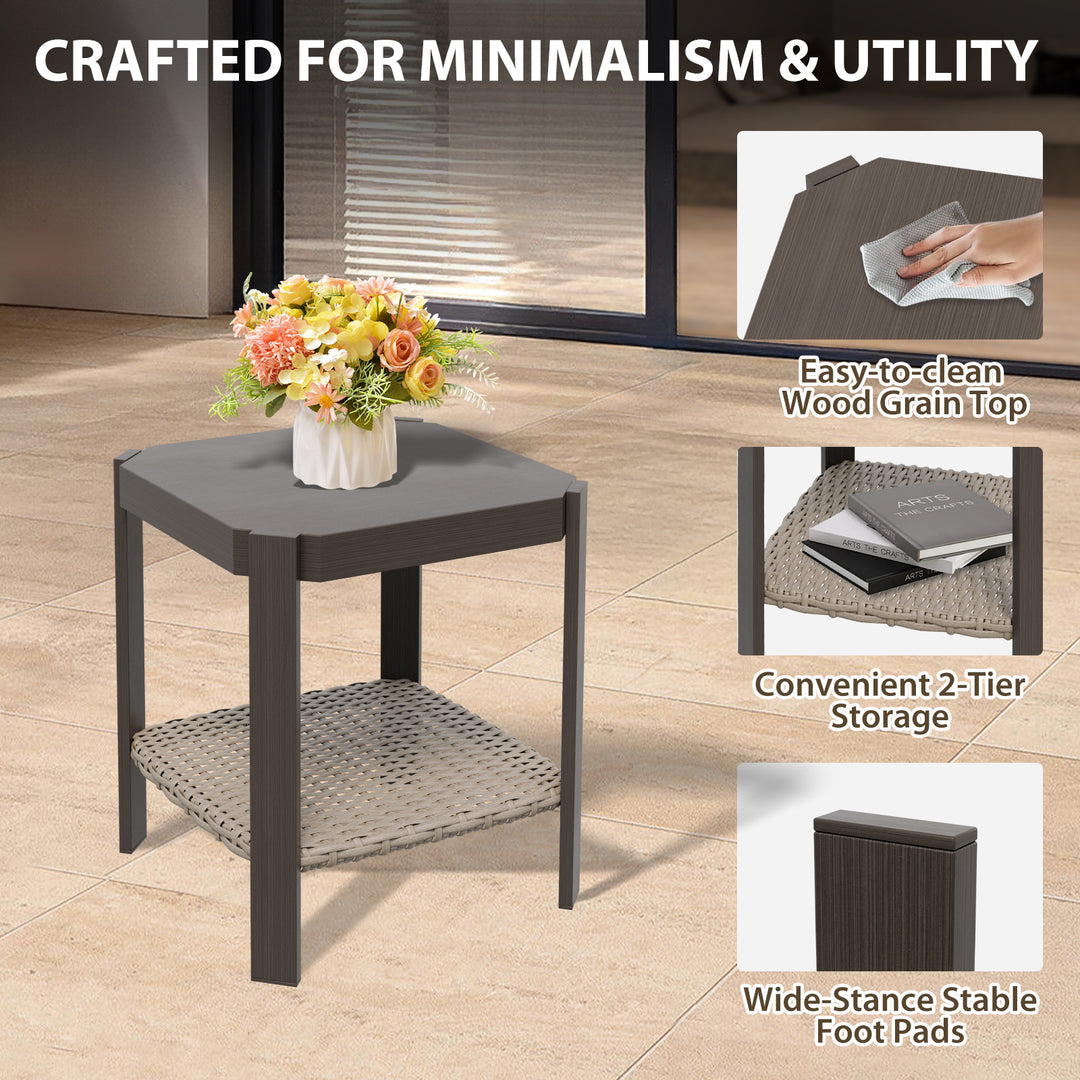 COOS BAY Rustic Hideaway Outdoor Swivel 3-Piece Rocker Patio Chairs and Table Set, Beige/Beige, Tan, Dark Blue, Black, Red