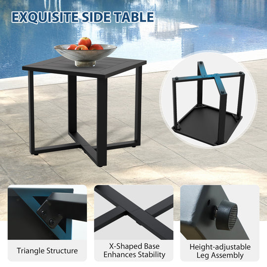 COOS BAY Iron Luxe Modern 3 Piece Outdoor Bistro Set